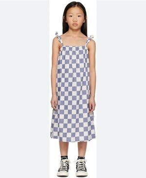 WYNKEN girls  Blue & White check Cuore Sun Dress size 12. NWT